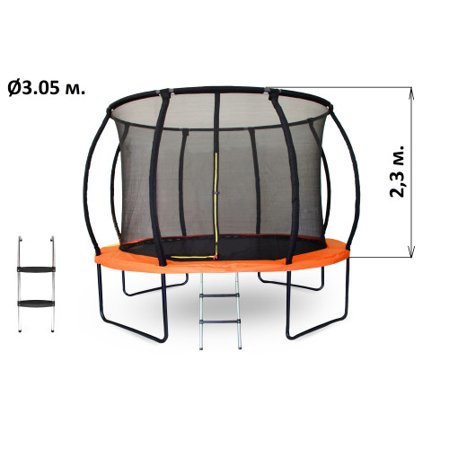 Батут 10 футов (3,05 м) с внутренней сеткой и лестницей