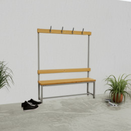 Скамейка с вешалкой для раздевалки 1 метр