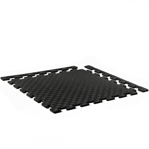 Черный защитный коврик-пазл 48х48 см, 8 мм под тренажеры
